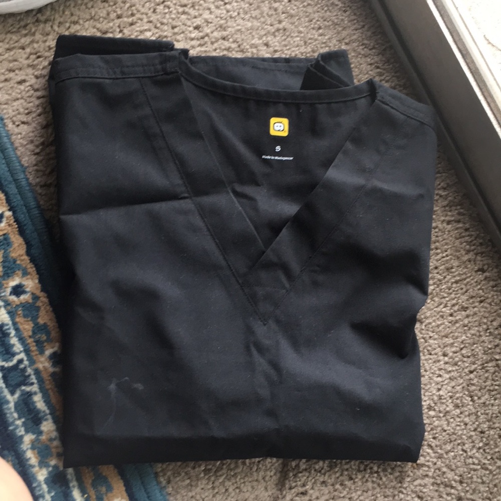 2 sets Black scrub shirt and pant, wore only once